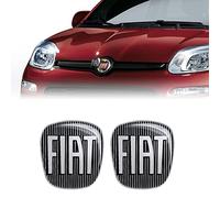 Fiat 14186F-2Pz Adhesivo 3D Reemplazo Logo Negro para Panda Después de 2012, Frontal y Trasero