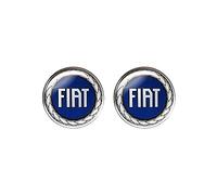 Fiat 21233 Adhesivo 3D Oficial Logo Azul, diámetro 21 mm, 2 Unidades