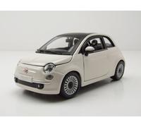 Fiat 500 2007 Auto Modelo 1:24 Bburago Die-Cast Metal Blanco Standmodelo con OVP