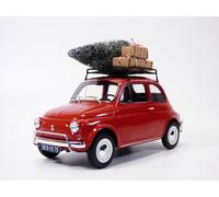 FIAT 500L rouge avec sapin de noël sur la galerie 1/18 Christmas
