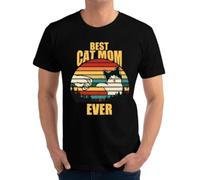 FIATI00P Best Cat Dad Ever Retro T-Shirts Lover Father Camisa Funny Best Birthday Tshirt for Men Ropa Hombr
