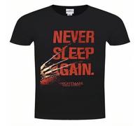 FIATI00P Heroes Herren Nightmare On ELM Street Never Sleep Again T-Shirt Schwarz