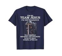 FIATI00P I'm on Team Jesus I'm Not Religious Tshirt Dark Blue