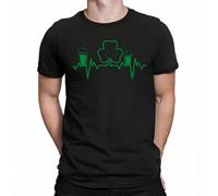 FIATI00P Irish Heartbeat Organic T-Shirt St Patricks Day Ireland Paddy Leprechaun Saint