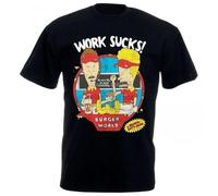 FIATI00P Men Funny T Shirt Women Cool Tshirt Beavis Butthead Work Sucks Fashiont Shirt Cotton Teeshirt