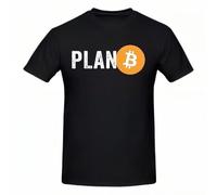 FIATI00P Men Plan B Cryptocurrency Bitcoin Funny T Shirts for Men Tops Tees Fit Birthday Gift Cotton T-Shirt