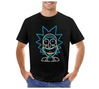 FIATI00P Neon Rick Sanchez T-Shirt Men's Cotton T-Shirt Top.