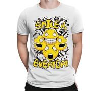 FIATI00P Smiling Faces Smile Every Day Men's T-Shirt Screen Printed White