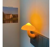 Fiauli 4 Piezas de lámpara LED de Noche con Forma de Seta, Mini Bonitas lámparas de Pared con Forma de Seta con Sensor de Atardecer a Amanecer, lámpara de Noche con Forma de Seta para niños (Amar