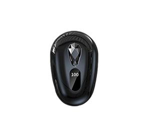 Fiauli Auricular inalámbrico, Compatible con Bluetooth 5.2 Estéreo Surround Diamond Shape Auriculares Bluetooth, Botón 200mAh Batería Auricular inalámbrico para teléfono Negro