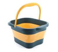 Fiauli Bañera elevada para pies con punto de masaje, asa para bañera de pies plegable, aislamiento duradero que se puede utilizar como cubo de baño de pies, cubo de fregona (azul oscuro L)