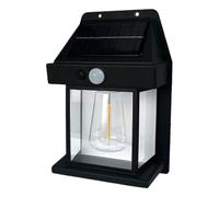 Fiauli Iluminación de jardín luz solar de pared con 3 modos IP65 impermeable automática de encendido/apagado lámpara para sensor de movimiento inalámbrico para porche al aire libre decorativo negro