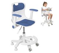 Fiauli Silla de escritorio para niños, silla giratoria ergonómica con reposabrazos y reposapiés ajustables, silla de ordenador de altura ajustable, silla de oficina con ruedas para el dormitorio