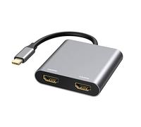 Fiauli Transmisión de Datos de Base de expansión Práctico Tipo C a 4K Adaptador de concentrador PD USB 3.0 Compatible con HDMI Negro Plata