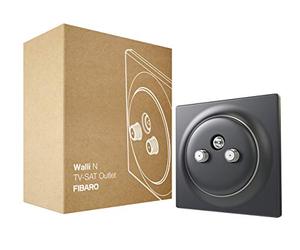 FIBARO Walli N TV-SAT FGWTFEU-021-8 - Toma de Antena para Televisión Satén, color Gris