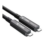 FIBBR 3 en 1 USB C Cable 10M,10Gbps USB C a C Fibra Óptica Cable, 8K Cable USB C Soporta 60W PD para Video Doméstico, Cableado de Monitoreo, Sistema de Visión Artificial, HD Videoconferencia