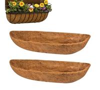Fiber Mat - Natural Coco Fiber 24 30 36 48 pulgadas | Half Moon Coco Planter Liner Replacement Trough Basket Inserte Garden Flower Vegetable Pot Lining | For Garden Planting Flower Bed