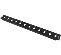 Fiber optic cross-connect panel without front plate, 19" 1U, retractable, cable gland PG13, black