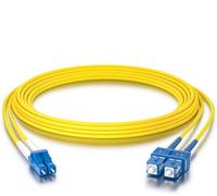 Fiber Patch Cable - SC to LC OS2 10Gb/Gigabit Singlemode Jumper Duplex 9/125 LSZH Fiber Optic Cord for SMF SFP Transceiver, 30-Meter(98.4-ft)