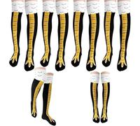 Fibete Calcetines de Pata de Pollo, divertidos calcetines por encima de la rodilla para hombre y mujer, calcetines de pollo 4 Pares