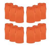 FIBOGOUP Chaleco de entrenamiento de fútbol, camiseta de fútbol para niños y adultos, accesorios de entrenamiento de fútbol, chalecos para entrenamiento de equipo, naranja, XL