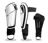 FIBOGOUP Espinilleras infantiles de fútbol con protección para los tobillos, cierre de y arañazos, equipo de fútbol para niños y hombres, M