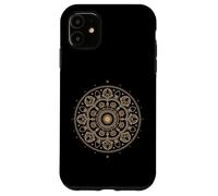 Fibonacci Arte Fractal Espiral Mandala Geometría Sagrada Dorada Carcasa para iPhone 11
