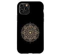 Fibonacci Arte Fractal Espiral Mandala Geometría Sagrada Dorada Carcasa para iPhone 11 Pro