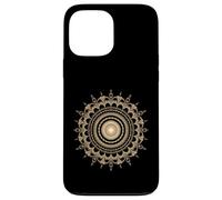 Fibonacci Arte Fractal Espiral Mandala Geometría Sagrada Dorada Carcasa para iPhone 13 Pro MAX