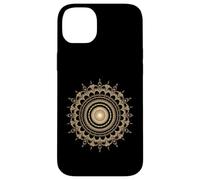 Fibonacci Arte Fractal Espiral Mandala Geometría Sagrada Dorada Carcasa para iPhone 14 Plus