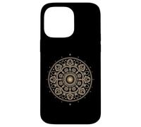 Fibonacci Arte Fractal Espiral Mandala Geometría Sagrada Dorada Carcasa para iPhone 14 Pro MAX