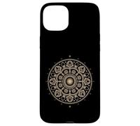 Fibonacci Arte Fractal Espiral Mandala Geometría Sagrada Dorada Carcasa para iPhone 15 Plus