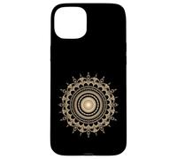 Fibonacci Arte Fractal Espiral Mandala Geometría Sagrada Dorada Carcasa para iPhone 15 Plus