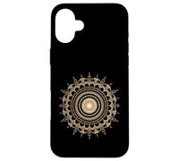 Fibonacci Arte Fractal Espiral Mandala Geometría Sagrada Dorada Carcasa para iPhone 16 Plus