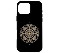 Fibonacci Arte Fractal Espiral Mandala Geometría Sagrada Dorada Carcasa para iPhone 16 Pro MAX