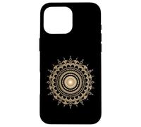 Fibonacci Arte Fractal Espiral Mandala Geometría Sagrada Dorada Carcasa para iPhone 16 Pro MAX