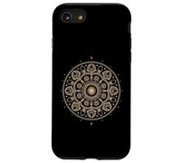 Fibonacci Arte Fractal Espiral Mandala Geometría Sagrada Dorada Carcasa para iPhone SE (2020) / 7/8