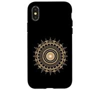 Fibonacci Arte Fractal Espiral Mandala Geometría Sagrada Dorada Carcasa para iPhone X/XS