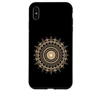 Fibonacci Arte Fractal Espiral Mandala Geometría Sagrada Dorada Carcasa para iPhone XS MAX