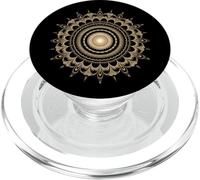 Fibonacci Arte Fractal Espiral Mandala Geometría Sagrada Dorada PopSockets PopGrip para MagSafe