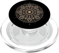 Fibonacci Arte Fractal Espiral Mandala Geometría Sagrada Dorada PopSockets PopGrip para MagSafe