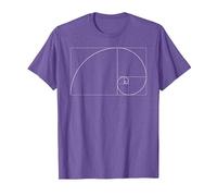 Fibonacci día Oro relación matemáticas y Ciencia Camiseta, Hombre, Morado Jaspeado, XL
