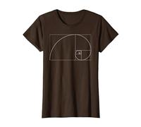 Fibonacci día Oro relación matemáticas y Ciencia Camiseta, Mujer, Marrón, M