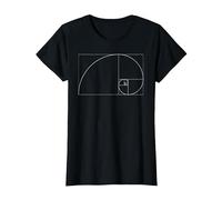 Fibonacci día Oro relación matemáticas y Ciencia Camiseta, Mujer, Negro, 3XL