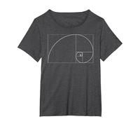 Fibonacci día Oro relación matemáticas y Ciencia Camiseta, Mujer Tallas Grandes, Jaspeado Oscuro, 1XL Grande