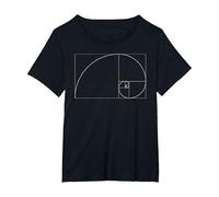 Fibonacci día Oro relación matemáticas y Ciencia Camiseta, Mujer Tallas Grandes, Negro, 3XL Grande