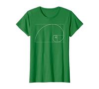 Fibonacci día Oro relación matemáticas y Ciencia Camiseta, Mujer, Verde Kelly, XL
