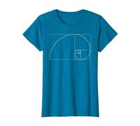 Fibonacci día Oro relación matemáticas y Ciencia Camiseta, Mujer, Zafiro, L