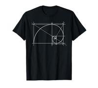 Fibonacci espiral línea blanca dibujo Camiseta