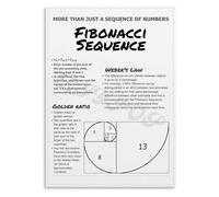 Fibonacci Sequence Poster Golden Spiral Nature and Mathematics Art Canvas Wall Art for Office Living Room Inspirational(Unframed,16x24inch(40x60cm))